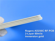 Rogers AD250 PTFE και κεραμικό γεμισμένο σύνθετο υπόστρωμα 2 PCB στρώματος άκαμπτο (Rogers AD250) - 1,524 χιλ.