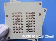 Rogers RO3010 2 Layer 25mil άκαμπτο PCB με γέμιση κεραμικού σύνθετα PTFE Επίπεδο συγκόλλησης ζεστού αέρα