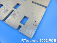 RTduroid6002 PCB πολλαπλών στρωμάτων με λευκή μάσκα συγκόλλησης με καταδύσεις χρυσού για κεραία μικροκυμάτων FR