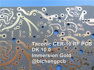 Cer-10 το RF τύπωσε το 2-στρώμα cer-10 62mil 1.58mm PCB πινάκων κυκλωμάτων με το χρυσό βύθισης