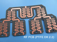 PCB υψηλής συχνότητας PTFE φτηνό RF PTFE DK2.2 στο διπλό PCB στρώματος για τους συζευκτήρες