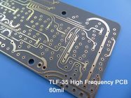 Taconic tlf-35 RF τύπωσαν τον πίνακα κυκλωμάτων PCB υψηλής συχνότητας 60mil 1.524mm tlf-35 με το χρυσό βύθισης