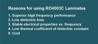 PCB υψηλής συχνότητας Rogers 4003C με το επίστρωμα 8mil, 12mil, 20mil, 32mil και 60mil με το χρυσό, το ασήμι και τον κασσίτερο βύθισης