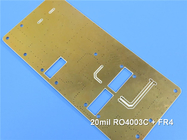 Υβριδικό πολυστρωματικό PCB πίνακας Bulit υψηλής συχνότητας 4 PCB στρώματος υβριδικός σε Rogers 20mil RO4003C και FR-4