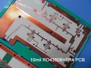 Υβριδικός πίνακας κυκλωμάτων RF PCB υψηλής συχνότητας 5 στρωμάτων που στηρίζεται σε 10mil RO4350B και FR-4