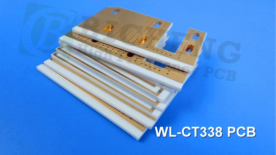 WL-CT PCB υψηλής συχνότηταςHigh TG value above 280°C σε διπλής όψης 1.6mm WL-CT338 PCB με επικάλυψη από χρυσό βύθισης