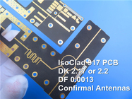 PCB υψηλής συχνότητας που στηρίζεται σε Rogers IsoClad 917 μη υφανθε'ντα υλικά fiberglass/PTFE
