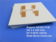 PCB μικροκυμάτων της Αρλόν που στηρίζεται σε AD450 70mil 1.778mm DK4.5 με το χρυσό βύθισης για τη μικρογράφηση πινάκων κυκλωμάτων