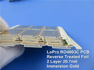 Rogers 4003 αντιμετωπισμένο αντιστροφή φύλλο αλουμινίου PCB 20.7mil RO4003C LoPro μικρής ακτινοβολίας RF με το χρυσό για το χαμηλού θορύβου φραγμό