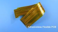 Εύκαμπτο τυπωμένο κύκλωμα FPC Adhesiveless που στηρίζεται σε διαφανές λεπτό Glueless Polyimide με το χρυσό που καλύπτεται για την καταδίωξη
