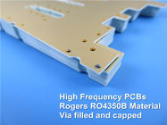 PCB υψηλής συχνότητας Rogers που στηρίζεται σε 60mil RO4350B και 6.6mil RO4350B με το χρυσό βύθισης για τον ασύρματο ενισχυτή