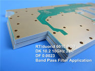 PCB υψηλής συχνότητας Rogers RT/Duroid 6010 που στηρίζεται στο DK 10,2 50mil με το χρυσό βύθισης για τα συστήματα δορυφορικών επικοινωνιών