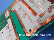 Υβριδικό PCB πίνακας Bulit υψηλής συχνότητας 4 μικτός στρώμα PCB σε Rogers 12mil RO4003C και FR-4