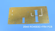 Υβριδικό πολυστρωματικό PCB πίνακας Bulit υψηλής συχνότητας 4 PCB στρώματος υβριδικός σε Rogers 20mil RO4003C και FR-4