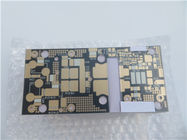 PCB υψηλής συχνότητας PTFE στο χαλκό DK2.65 F4B 0.8mm 1oz με τη χρυσή και μαύρη μάσκα ύλης συγκολλήσεως βύθισης