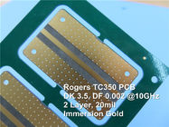 PCB υψηλής συχνότητας 20mil Rogers TC350 στο διπλό πλαισιωμένο πυρήνα με το χρυσό βύθισης για τα φίλτρα και τους συζευκτήρες