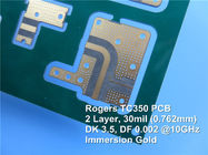 PCB TC350 Rogers RF που στηρίζεται σε 30mil διπλό πλαισιωμένο Corel με το χρυσό βύθισης για τοποθετημένους τους πύργος ενισχυτές