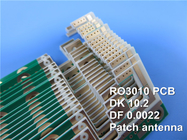 Το Rogers RO3010 RF τύπωσε το 2-στρώμα Rogers πινάκων κυκλωμάτων 3010 PCB μικροκυμάτων 50mil 1.27mm με το ασήμι βύθισης