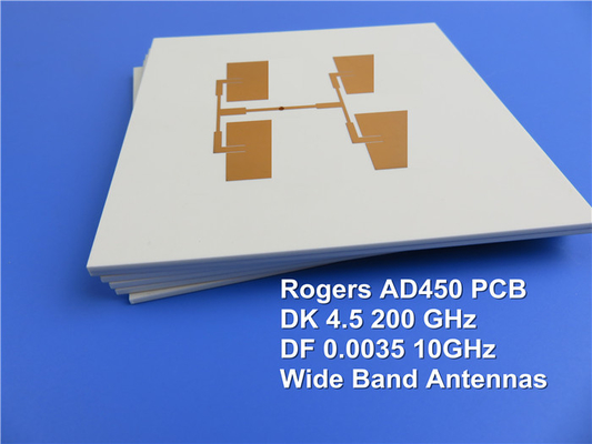 PCB της Αρλόν HF που στηρίζεται σε AD450 50mil 1.27mm DK4.5 με το χρυσό βύθισης για τις ευρείες κεραίες ζωνών